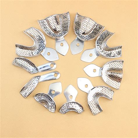 Free Shipping Pcs Set Dental Impression Tray Stainless Steel Teeth