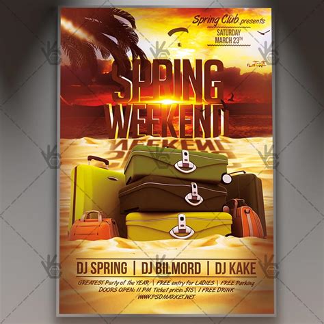 spring weekend premium flyer psd template psdmarket