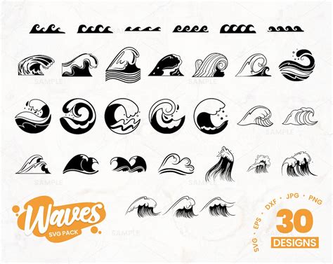30 Waves Svg Bundle Ocean Waves Svg Waves Svg Waves Svg Bundle Waves