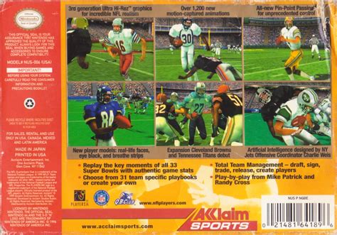 NFL Quarterback Club 2000 (1999) box cover art - MobyGames