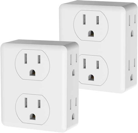 6 Outlet Extender Hitrends Multi Plug Outlet Extender 2 Pack 3 Prong Wall Plug Multiple Outlet