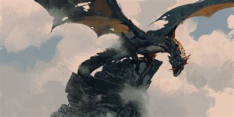 Clouds Dragon Fantasy Art Wyvern Mountains Hd Wallpaper Rare Gallery