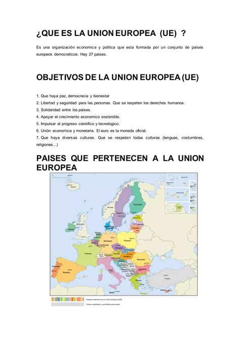 Que Es La Union Europea PDF