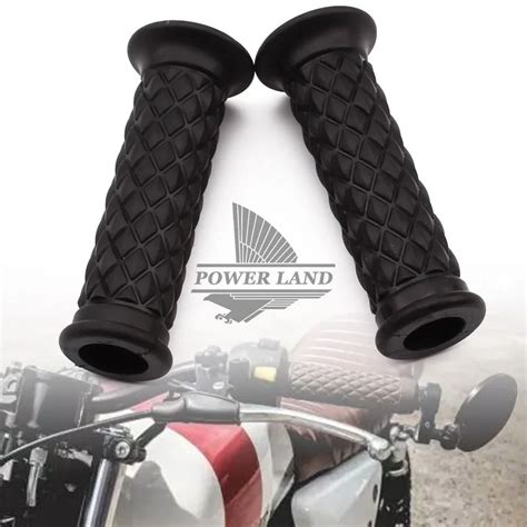 Black 7 8 Retro Vintage Hand Grip Handlebar For Honda Suzuki Kawasaki