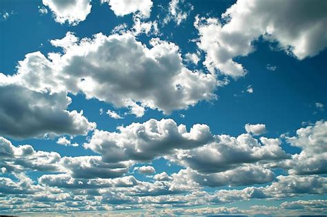 Premium Photo Blue Sky Background With White Fluffy Clouds Cumulus