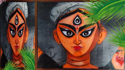 Oil Pastel Scenery Drawing On Durga Puja Durga Puja Special Scenery