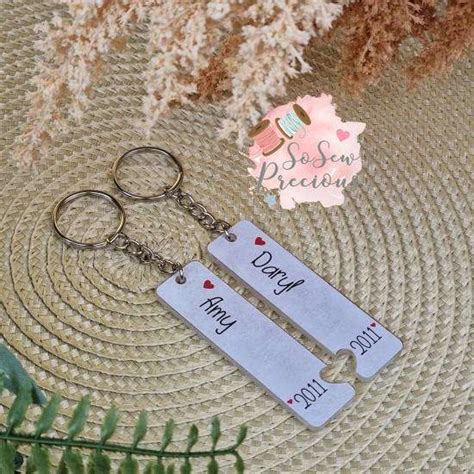 Personalised Couples Keyrings – So Sew Precious