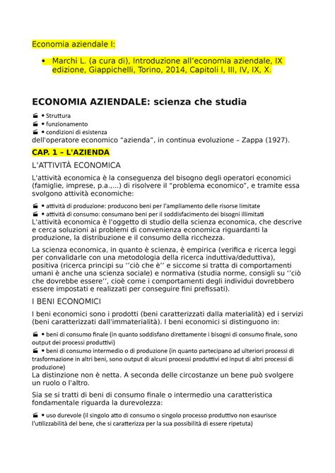 Marchi L A Cura Di Introduzione Alleconomia Aziendale IX Edizione