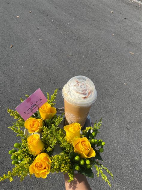 Flowers For A Starbucks Lover 🥺💛 In 2023 Flower Boquet Flowers