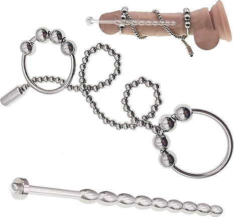 ScreaAss Edelstahl Penis Cock Ring Stahlkugeln Penisring Mit 33Cm Lang