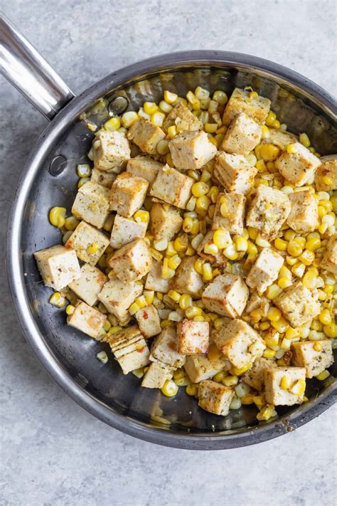 Tofu Rice Bowls with Black Beans and Corn Salad - Delish Knowledge