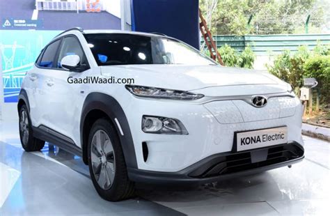 2019 Hyundai Kona Electric Suv Showcased At Global Mobility Summit In India