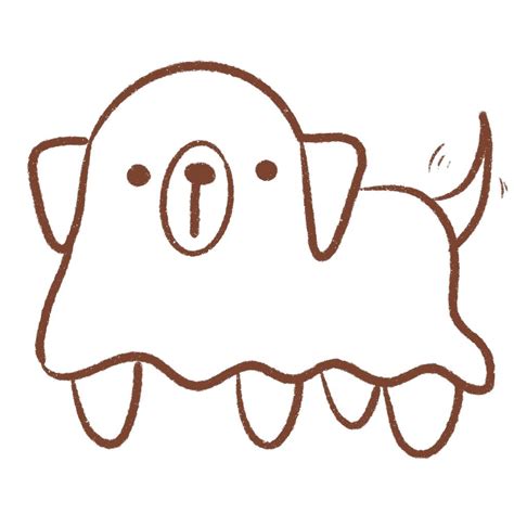 How To Draw A Cute Ghost Dog Easy Step By Step