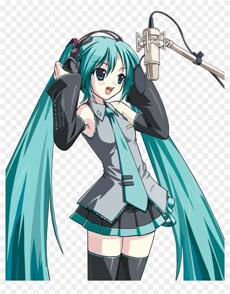 Vocaloid Hatsune Miku Transparent Anime Aqua Hair Teal Hair