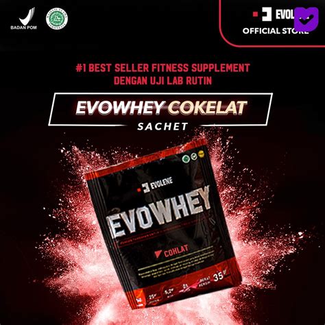 Jual Evowhey Coklat Sachetan Suplemen Fitness Pembentuk Otot