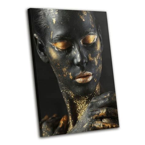 Quadro Decorativo Mulher Dourada Tinta MadeiraMadeira