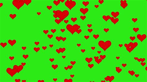 Heart overlay on green screen. Hearts up vfx effect chroma key ...