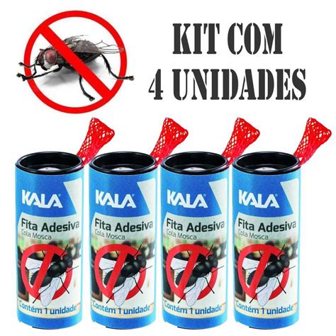 Kit 4 Fitas Rolo Armadilha Cola Mosquito Pega Mata Moscas Insetos