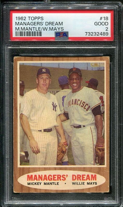 Topps Managers Dream Mickey Mantle Willie Mays Psa Hof