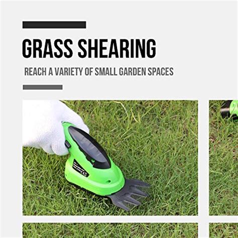 Lichamp 2 In 1 Electric Hand Held Grass Shear Hedge Trimmer Shrubbery Clipper Cordless Battery