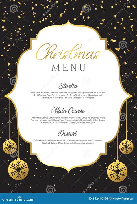 Christmas Menu Design Stock Vector Illustration Of Snowy