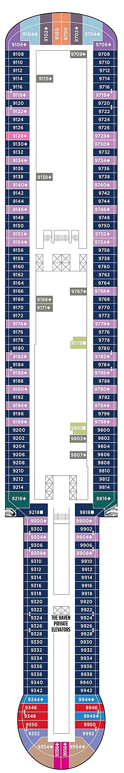 Norwegian Viva Deck 9 - Activities & Deck Plan Layout