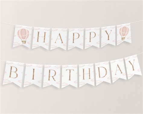 Happy Birthday Banner Printable, Happy 1st Birthday Banner, First ...