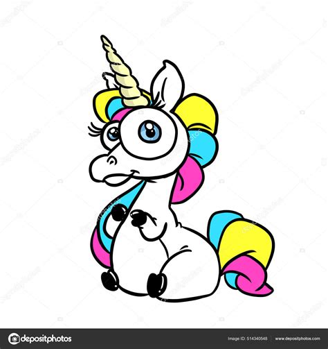 Little Fat Unicorn Magic Character Fairy Tale Illustration Stock