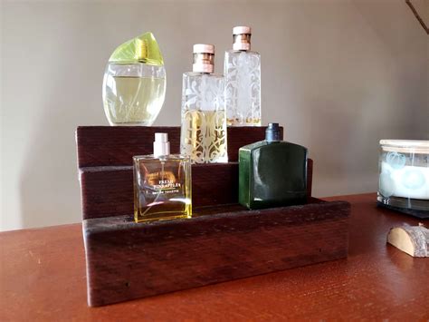 Wood Shelf Cologne Bottle Shelf Perfume Bottle Shelf Rustic Etsy