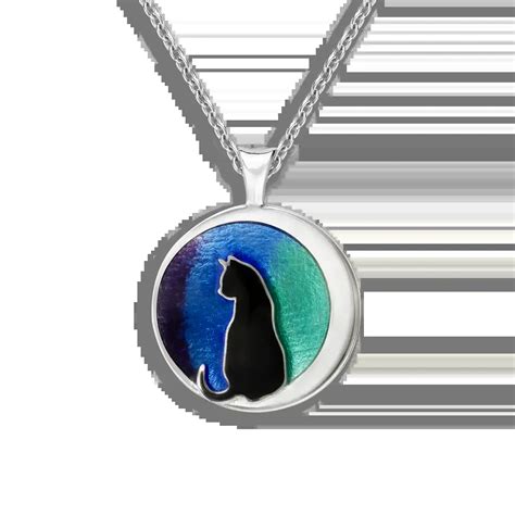 Cat In Blue Heart Necklace Sterling Silver Nicole Barr