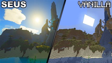 Seus Shader Vs Vanilla Minecraft Shaders Comparison Youtube