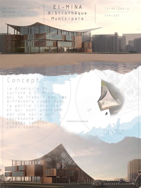 Architecture - Presentation board Municipal library | Layout ...