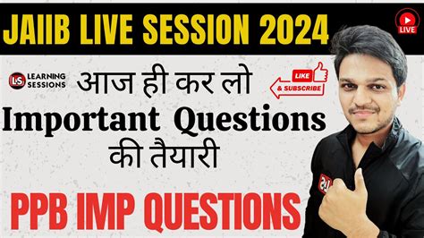 JAIIB Live Session Module A Important Questions PASS JAIIB PPB Exam