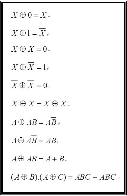 Boolean Algebra For Xor Gates