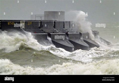 Brighton S Marina Sussex 2nd November 2023 Storm Ciaran Crashing