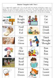 DOMINO CARDS Past Simple Irregular Verbs Part 2 ESL Worksheet