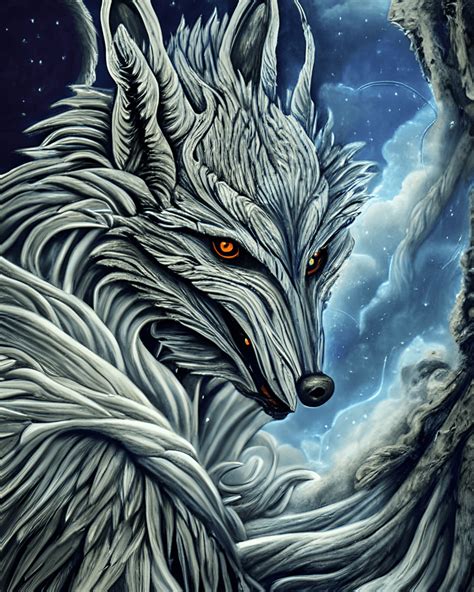 Loup Garou/Rougarou Graphic with Unique Sky · Creative Fabrica