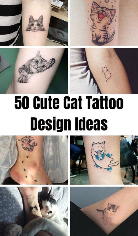 50 Cute Cat Tattoo Design Ideas Cute Cat Tattoo Cat Tattoo Designs