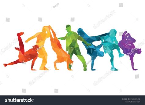 Detailed Vector Illustration Silhouettes Expressive Dance Stock Vector