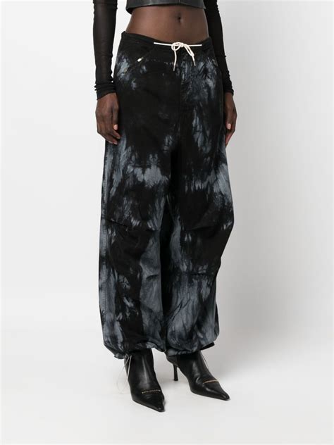 Darkpark Daisy Tie Dye Wide Leg Trousers Black Farfetch