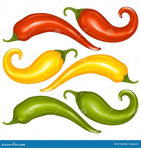 Hot Chilli Pepper Vector Set Stock Vector Illustration Of Chilli Cooking