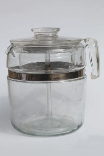 vintage Pyrex flameware 7759 stovetop percolator, nine cup clear glass ...