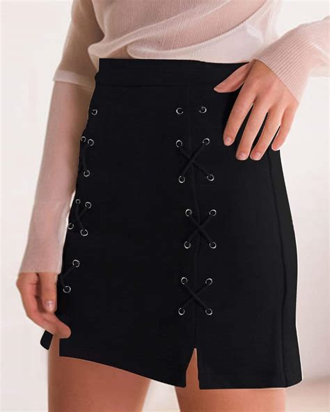 Mangopop Mini Faux Suede Skirt For Women High Waist Skirts Puhuo