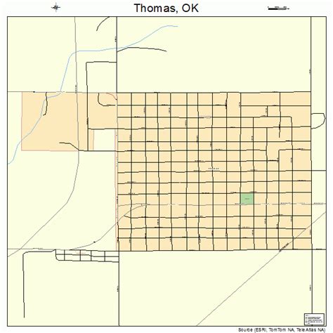 Thomas Oklahoma Street Map 4073450