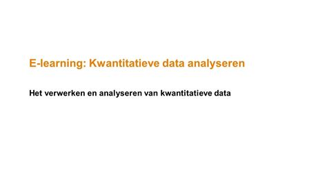 E Learning Kwantitatieve Data Analyseren Youtube