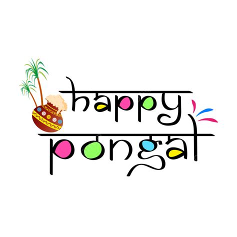 Happy Pongal Clipart Vector Happy Pongal Lettering Creative