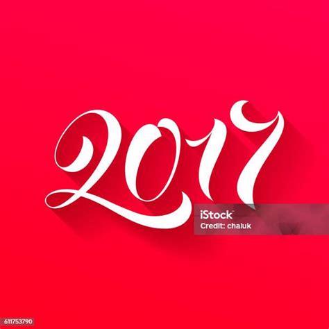 Kartu Ucapan Huruf Selamat Tahun Baru 2017 Ilustrasi Stok Unduh