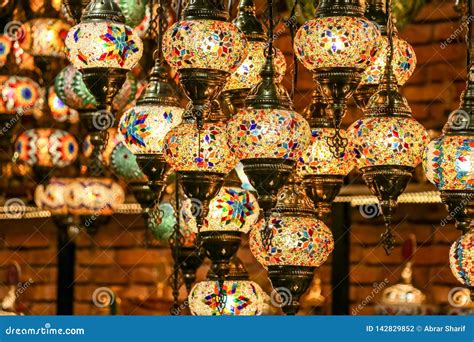 Traditional Bright Decorative Hanging Turkish Lamps And Colourful