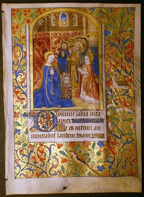 Illuminated Manuscript France C 1470 Medium Tempera And Gold On Vellum Illuminated Manuscript