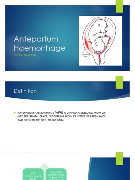 Antepartum Haemorrhage Final Pdf Childbirth Prenatal Development